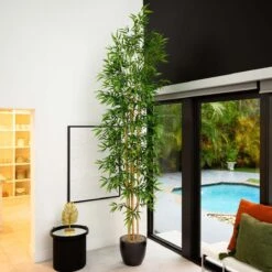 10-ft Artificial Bamboo Tree With Real Bamboo Trunks -Ed's plant shop 10 artificial bamboo tree with real bamboo trunks 2124051