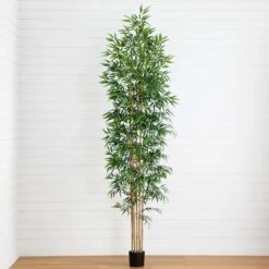 10-ft Artificial Bamboo Tree With Real Bamboo Trunks