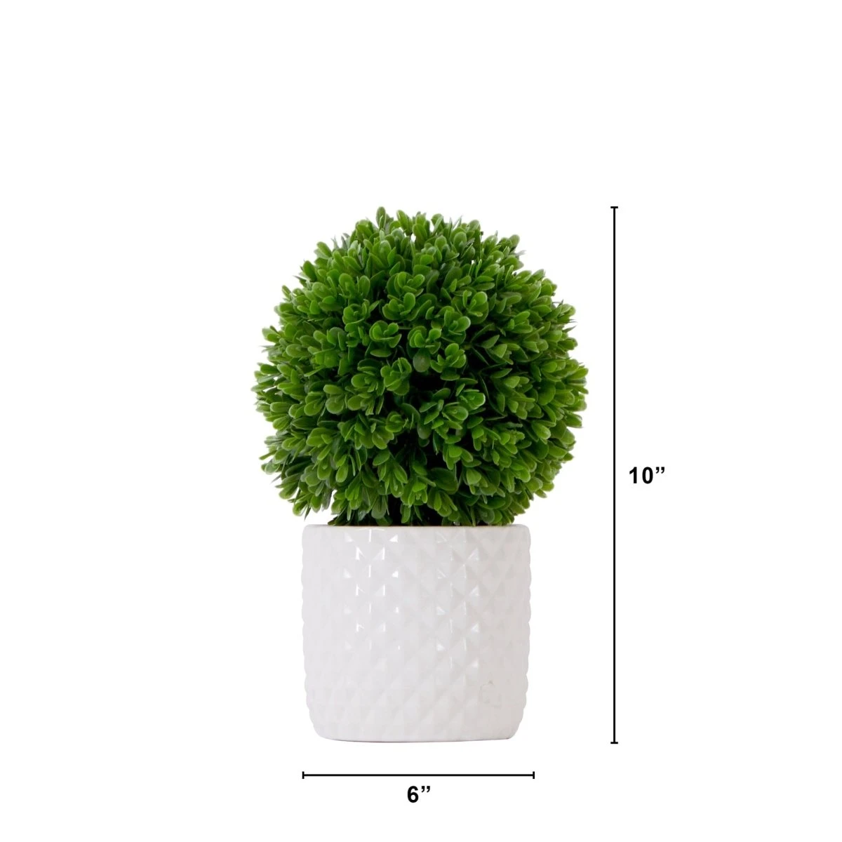 10-in Artificial Boxwood Topiary Plant With Decorative Planter 6 10-in Artificial Boxwood Topiary Plant With Decorative Planter - Image 4