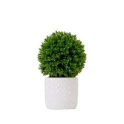 10-in Artificial Boxwood Topiary Plant With Decorative Planter