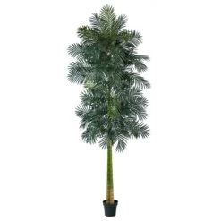10-ft Double Stalk Golden Cane Artificial Palm Tree