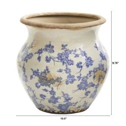 Front Page -Ed's plant shop 105 tuscan ceramic blue scroll urn vase 822740