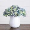 11-in Artificial Hydrangea Arrangement In White Metal Vase