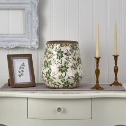 12-in Tuscan Ceramic Green Scroll Planter -Ed's plant shop 12 tuscan ceramic green scroll planter 184917