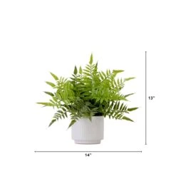 13-in Artificial Boston Fern Plant With Decorative Planter -Ed's plant shop 13 artificial boston fern plant with decorative planter 300325