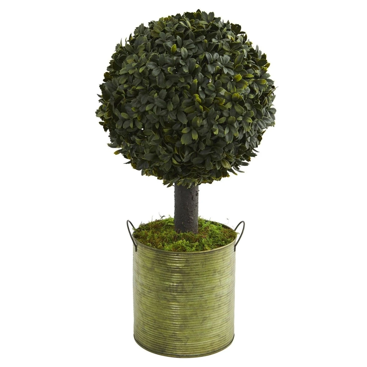 1.5-ft Boxwood Ball Topiary Artificial Tree In Green Tin (Indoor/Outdoor) 3 1.5-ft Boxwood Ball Topiary Artificial Tree In Green Tin (Indoor/Outdoor)