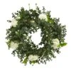 18-in Eucalyptus And Camellia Double Ring Artificial Wreath With Twig Base 1 18-in Eucalyptus And Camellia Double Ring Artificial Wreath With Twig Base -Ed's plant shop 18 eucalyptus and camellia double ring artificial wreath with twig base 539987