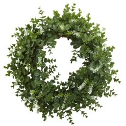 18-in Eucalyptus Double Ring Wreath W/Twig Base 7 18-in Eucalyptus Double Ring Wreath W/Twig Base -Ed's plant shop 18 eucalyptus double ring wreath wtwig base 769498