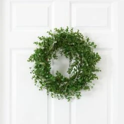 18-in Eucalyptus Double Ring Wreath W/Twig Base