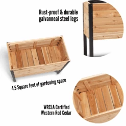 18" X 36" Cedar Raised Garden Bed – 30" Tall | Deep Planting Box -Ed's plant shop 18 x 36 raised garden bed 30 tall 619390