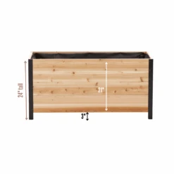 18" X 48" Cedar Planter Box – 24" Tall | Food-Safe Elevated Garden Bed -Ed's plant shop 18 x 48 planter box 24 tall 518433
