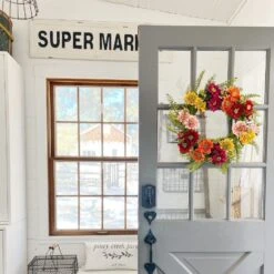 20-in Mixed Flower Wreath | Vibrant Summer & Autumn Décor -Ed's plant shop 20 mixed flower wreath vibrant summer autumn decor 353365