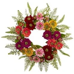 20-in Mixed Flower Wreath | Vibrant Summer & Autumn Décor -Ed's plant shop 20 mixed flower wreath vibrant summer autumn decor 946473