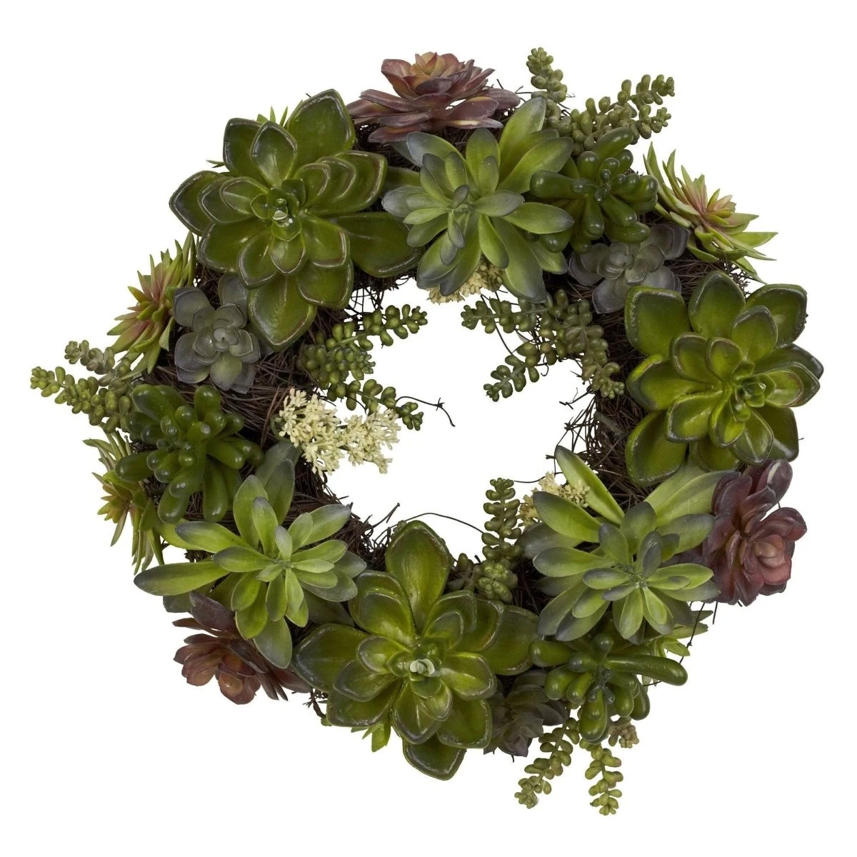 20-in Succulent Wreath | Timeless Elegance With Magnolia Blooms 5 20-in Succulent Wreath | Timeless Elegance With Magnolia Blooms - Image 3