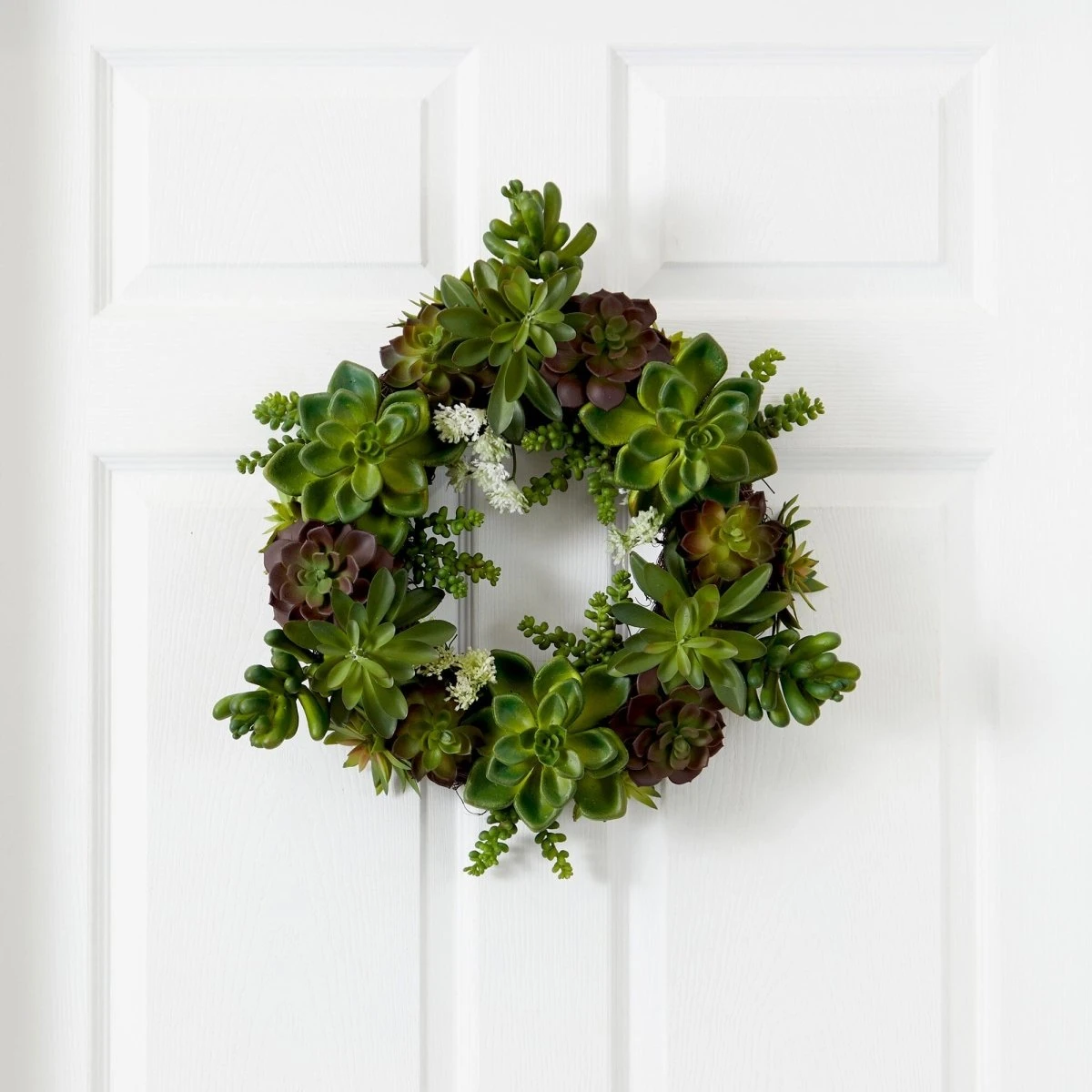 20-in Succulent Wreath | Timeless Elegance With Magnolia Blooms 3 20-in Succulent Wreath | Timeless Elegance With Magnolia Blooms
