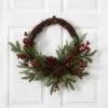 22-in Mixed Pine & Cedar Wreath | Pine Cones, Berries & Holiday Decor -Ed's plant shop 22 mixed pine cedar wreath pine cones berries holiday decor 523885