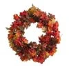 24-in Autumn Maple Artificial Fall Wreath With Berries & Pinecones -Ed's plant shop 24 autumn maple artificial fall wreath with berries pinecones 429749