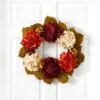 24-in Fall Hydrangea Wreath | Multicolored Autumn Leaves -Ed's plant shop 24 fall hydrangea wreath with multicolored autumn leaves 692846