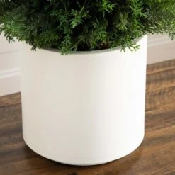 3-ft Artificial Cedar Tree In White Planter UV Resistant (Indoor/Outdoor) -Ed's plant shop 3 artificial cedar tree in white planter uv resistant indooroutdoor 410891