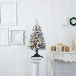 3-ft Flocked Rock Springs Spruce Artificial Christmas Tree With 50 LED Lights 14 3-ft Flocked Rock Springs Spruce Artificial Christmas Tree With 50 LED Lights -Ed's plant shop 3 flocked rock springs spruce artificial christmas tree with 50 led lights 736398