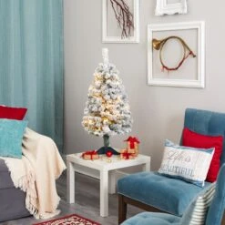 3-ft Flocked Rock Springs Spruce Artificial Christmas Tree With 50 LED Lights 15 3-ft Flocked Rock Springs Spruce Artificial Christmas Tree With 50 LED Lights -Ed's plant shop 3 flocked rock springs spruce artificial christmas tree with 50 led lights 813663