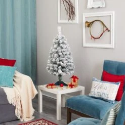 3-ft Flocked Rock Springs Spruce Artificial Christmas Tree With 50 LED Lights 13 3-ft Flocked Rock Springs Spruce Artificial Christmas Tree With 50 LED Lights -Ed's plant shop 3 flocked rock springs spruce artificial christmas tree with 50 led lights 872577