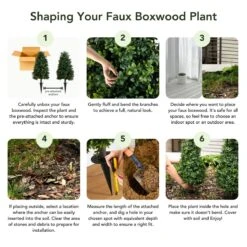 3-ft UV-Resistant Artificial Boxwood Topiary With Ground Stake – Set Of 2 -Ed's plant shop 3 uv resistant artificial boxwood topiary with ground stake set of 2 3822939