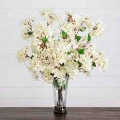 30-in Artificial Bougainvillea Arrangement In Glass Vase -Ed's plant shop 30 artificial bougainvillea arrangement in glass vase 582129