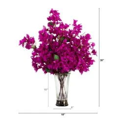 30-in Artificial Bougainvillea Arrangement In Glass Vase -Ed's plant shop 30 artificial bougainvillea arrangement in glass vase 954987