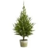 3.5-ft Cedar Pine Artificial Christmas Tree With Decorative Planter -Ed's plant shop 35 cedar pine artificial christmas tree with decorative planter 730879