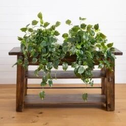 36-in UV Resistant Artificial Pothos Hanging Plant – Set Of 2 | Indoor/Outdoor Faux Greenery -Ed's plant shop 36 uv resistant artificial pothos hanging plant set of 2 indooroutdoor faux greenery 709910