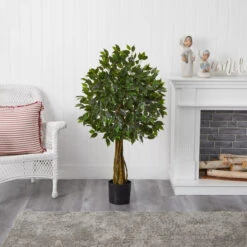 4-ft Faux Ficus Tree – UV-Resistant Indoor/Outdoor Décor -Ed's plant shop 4 faux ficus tree uv resistant indooroutdoor decor 6651058