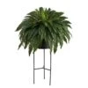 51-in Boston Fern Artificial Plant In Black Planter With Stand | Cascading Faux Greenery -Ed's plant shop 51 boston fern artificial plant in black planter with stand cascading faux greenery 775844