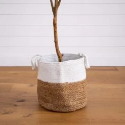 7-ft Artificial Olive Tree With Natural Trunk & Handmade Jute Basket -Ed's plant shop 7 artificial olive tree with natural trunk handmade jute basket 513671