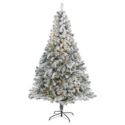 7-ft Flocked Rock Springs Spruce Tree | 350 LED Lights & Snow