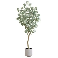7.5-ft Faux Eucalyptus Tree | Realistic Indoor Greenery – Ed's Plant Shop -Ed's plant shop 75 faux eucalyptus tree realistic indoor greenery eds plant shop 480854