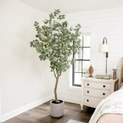 7.5-ft Faux Eucalyptus Tree | Realistic Indoor Greenery – Ed's Plant Shop -Ed's plant shop 75 faux eucalyptus tree realistic indoor greenery eds plant shop 658340