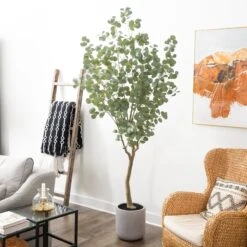 7.5-ft Faux Eucalyptus Tree | Realistic Indoor Greenery – Ed's Plant Shop -Ed's plant shop 75 faux eucalyptus tree realistic indoor greenery eds plant shop 833771