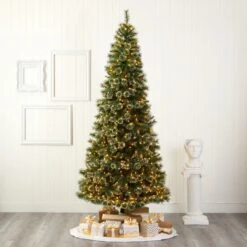 9-ft Slim Snow Tip Pine Tree – A Tall, Festive Elegance For Any Space -Ed's plant shop 9 slim snow tip pine tree a tall festive elegance for any space 850849