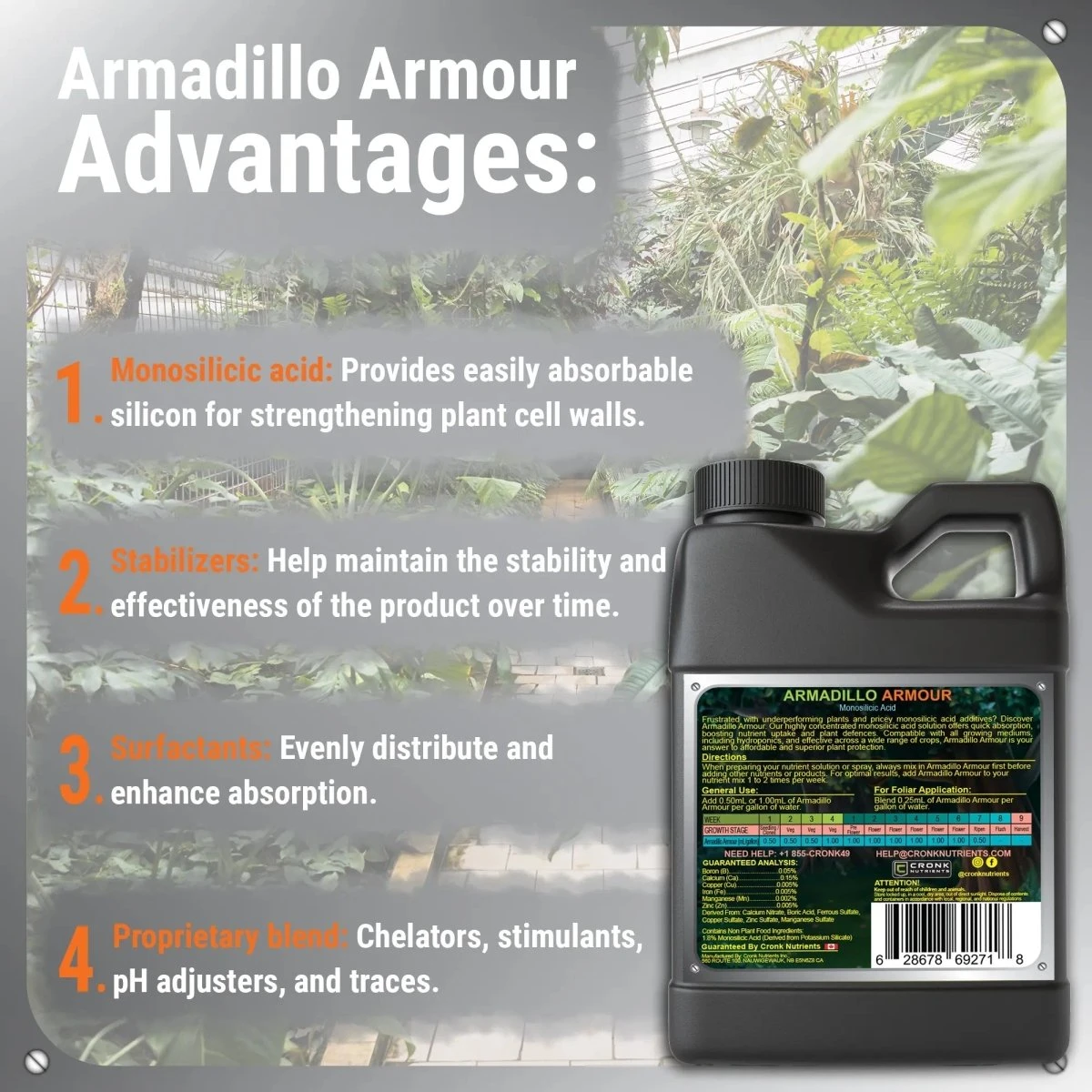 Armadillo Armour – Monosilicic Acid For Stronger, Healthier Plants 5 Armadillo Armour – Monosilicic Acid For Stronger, Healthier Plants - Image 3