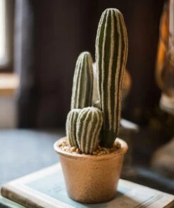 Artificial Cactus In Brown Pot – Realistic Faux Plant (3 Sizes) -Ed's plant shop artificial cactus in brown pot realistic faux plant 3 sizes 177129