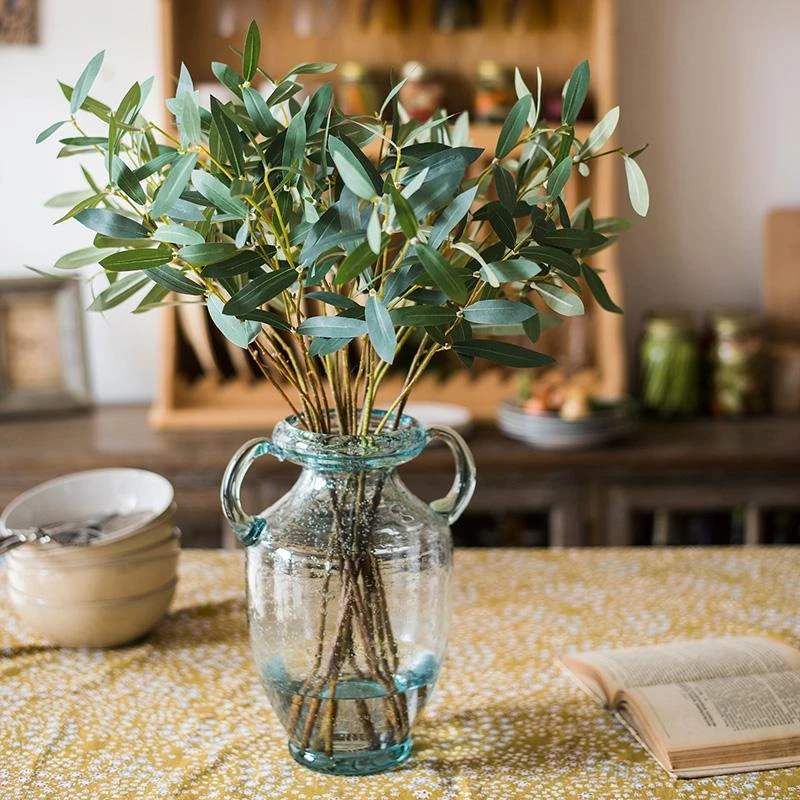 Artificial Faux Olive Leaf Stem 3 Artificial Faux Olive Leaf Stem