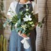 20" Tall Artificial Flower Bouquet - Clematis And Rose In Greenery -Ed's plant shop artificial flower bouquet clematis flower in greenery 20 tall 783325