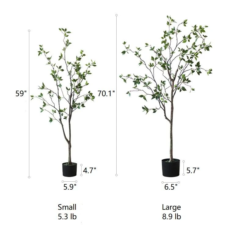 Green Leaf Faux Tree In Pot – 5′ & 6′ Handmade Silk Plant 16 Green Leaf Faux Tree In Pot – 5′ & 6′ Handmade Silk Plant - Image 14