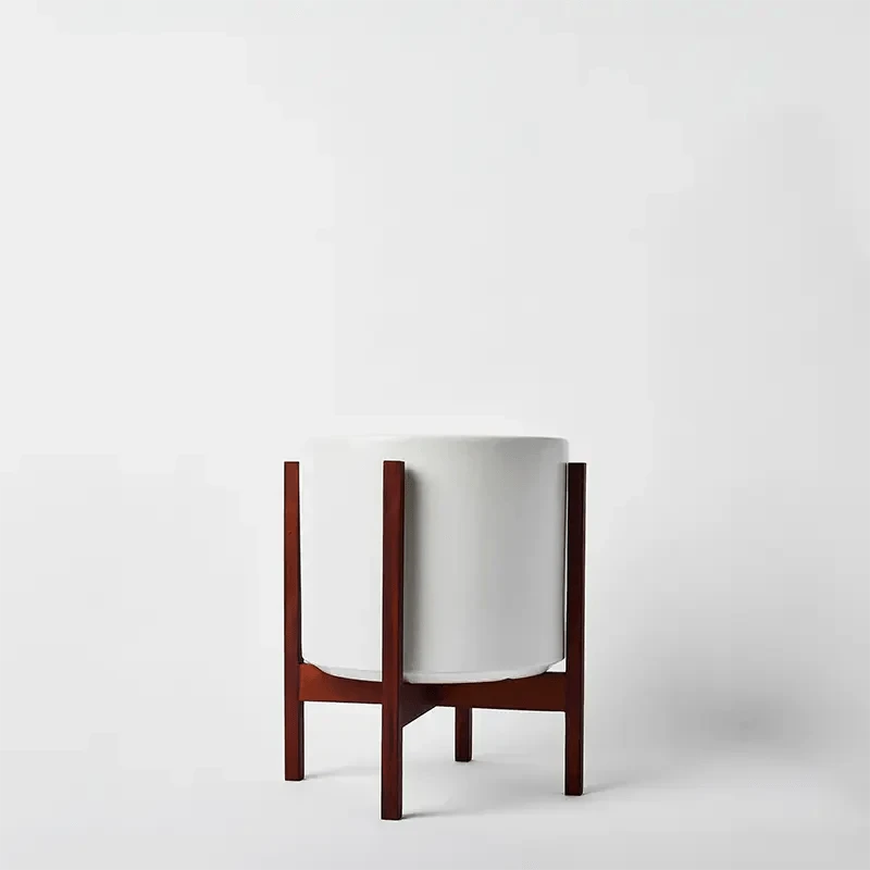 Ceramic Cylinder Planter By Solid Goods With Optional Mahogany Stand 19 Ceramic Cylinder Planter By Solid Goods With Optional Mahogany Stand - Image 17