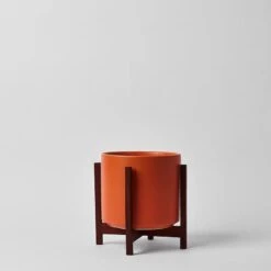 Ceramic Cylinder Planter By Solid Goods With Optional Mahogany Stand 27 Ceramic Cylinder Planter By Solid Goods With Optional Mahogany Stand -Ed's plant shop ceramic cylinder planter by solid goods with optional mahogany stand 3487887