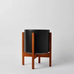 Ceramic Cylinder Planter By Solid Goods With Optional Mahogany Stand 32 Ceramic Cylinder Planter By Solid Goods With Optional Mahogany Stand -Ed's plant shop ceramic cylinder planter by solid goods with optional mahogany stand 4351824
