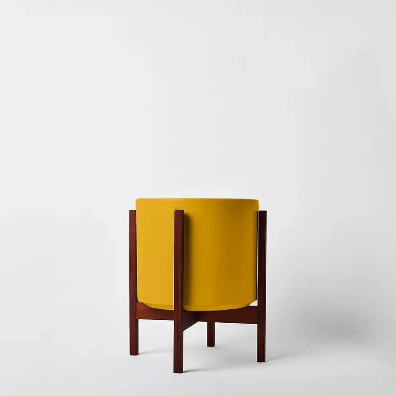 Ceramic Cylinder Planter By Solid Goods With Optional Mahogany Stand 15 Ceramic Cylinder Planter By Solid Goods With Optional Mahogany Stand - Image 13