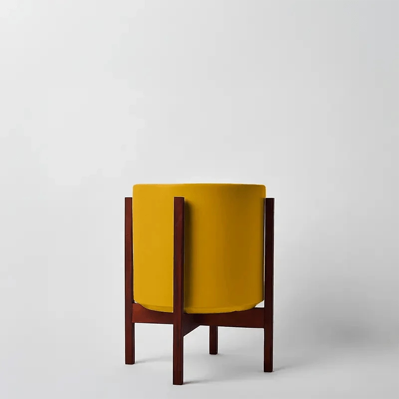 Ceramic Cylinder Planter By Solid Goods With Optional Mahogany Stand 22 Ceramic Cylinder Planter By Solid Goods With Optional Mahogany Stand - Image 20