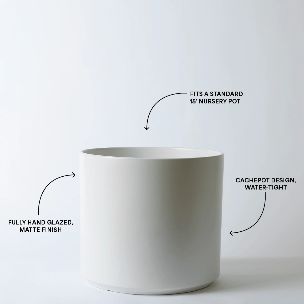Ceramic Cylinder Planter By Solid Goods With Optional Mahogany Stand 4 Ceramic Cylinder Planter By Solid Goods With Optional Mahogany Stand - Image 2